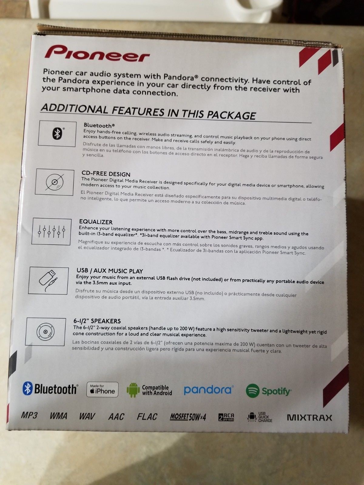 Pioneer Car Stereo Bundle MVH-S310BT Digital Media Receiver & 4 6.5