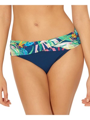 

BLEU Женский темно-синий эластичный саронг It с складной талией, хипстерский купальник, низ, Navy