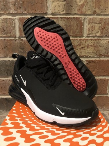 New 9.5 Nike Air Max 270 G Golf Shoes Black White Hot Punch