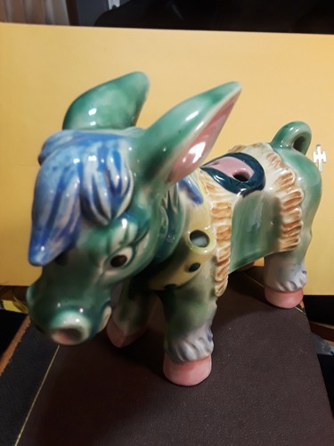 BETSON'S JAPAN HAND PAINTED FIGURINE DONKEY PENCIL HOLDER VERY RARE COLLECTABLE