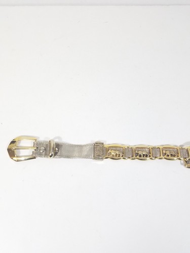 Vintage Metal Mesh Belt Womens Cheetah Gold and Silver Size 33