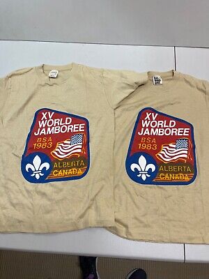 Lot of 2 XV World Jamboree BSA 1983 Alberta CA T-Shirt