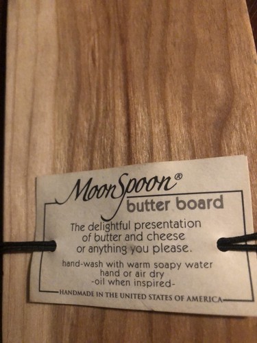 Moon Spoon Handcrafted Cherry Butter Board Beautiful Cut Out Pattern New