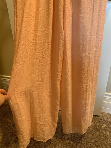 Small Copper Key pale Pink sheer Lined overlay sleeveless romper Spaghetti Strap