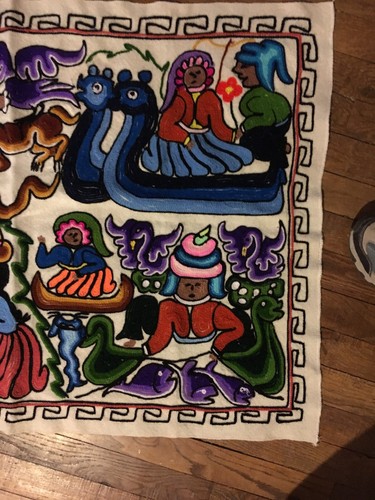 Peruvian Tapestry 38” X 27” Family Scene