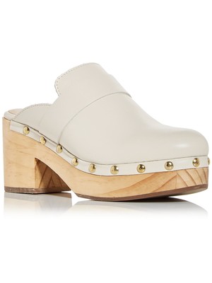 

AQUA Женские бежевые 1-дюймовые кожаные сабо на платформе Soho Toe Block Heel Slip On, Бежевый, AQ-SOHO