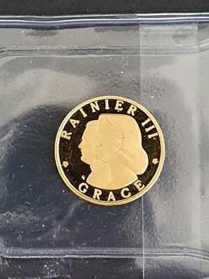 Monaco Grece Kelly Rainier III Bestehen Monte Carlo 1966 Gold Medaille PP Proof 