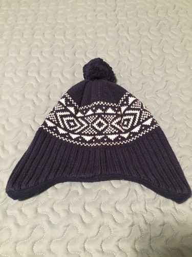 Gymboree Navy/White Winter Hat Infant Boys Size 12-24 Months