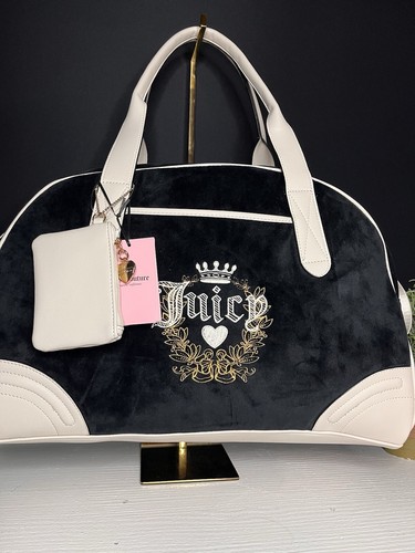 【JUICY COTURE】キルティングバッグ【黒】 Juicy Couture Handbag Black Gray Gothic Print Studded Faux