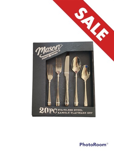 mason craft and more 20pc stainless steel kamele flatware set