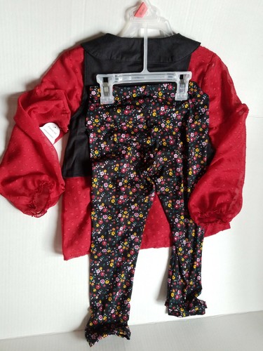 Girls red Black And Floral 3 Piece set size 6x By Wonder Nation