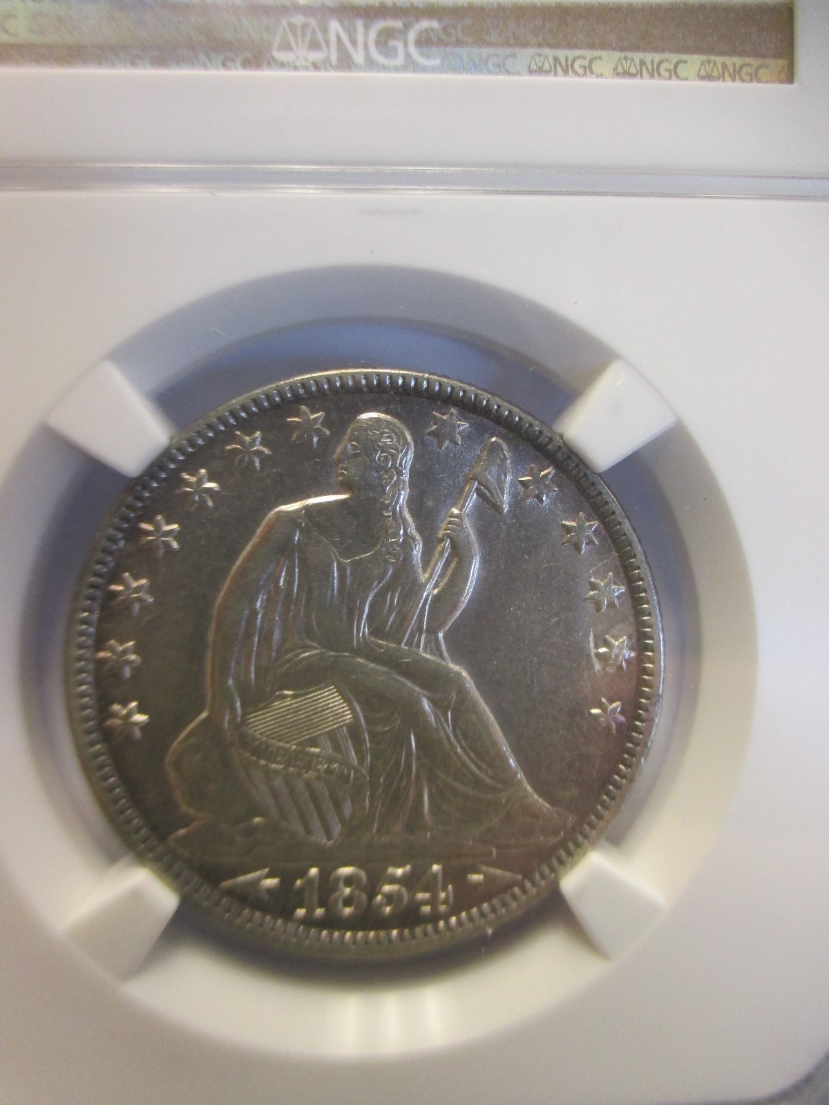1854 O Arrows Seated Half Dollar NGC MS 61