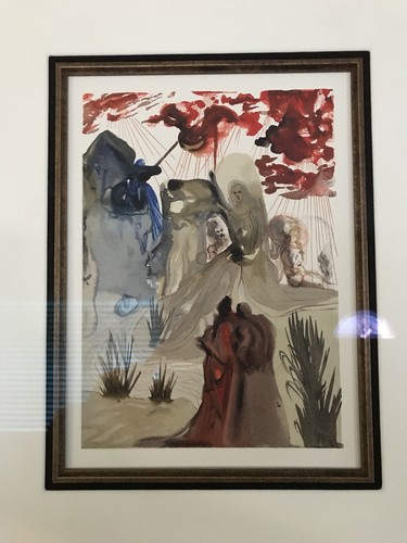 Framed Salvador Dali Woodblock Print - The Divine Comedy, Canto 28 Purgatory