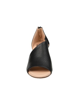 

JOURNEE COLLECTION Женские черные босоножки без шнуровки на танкетке с круглым носком Aretha, Черный, 003675