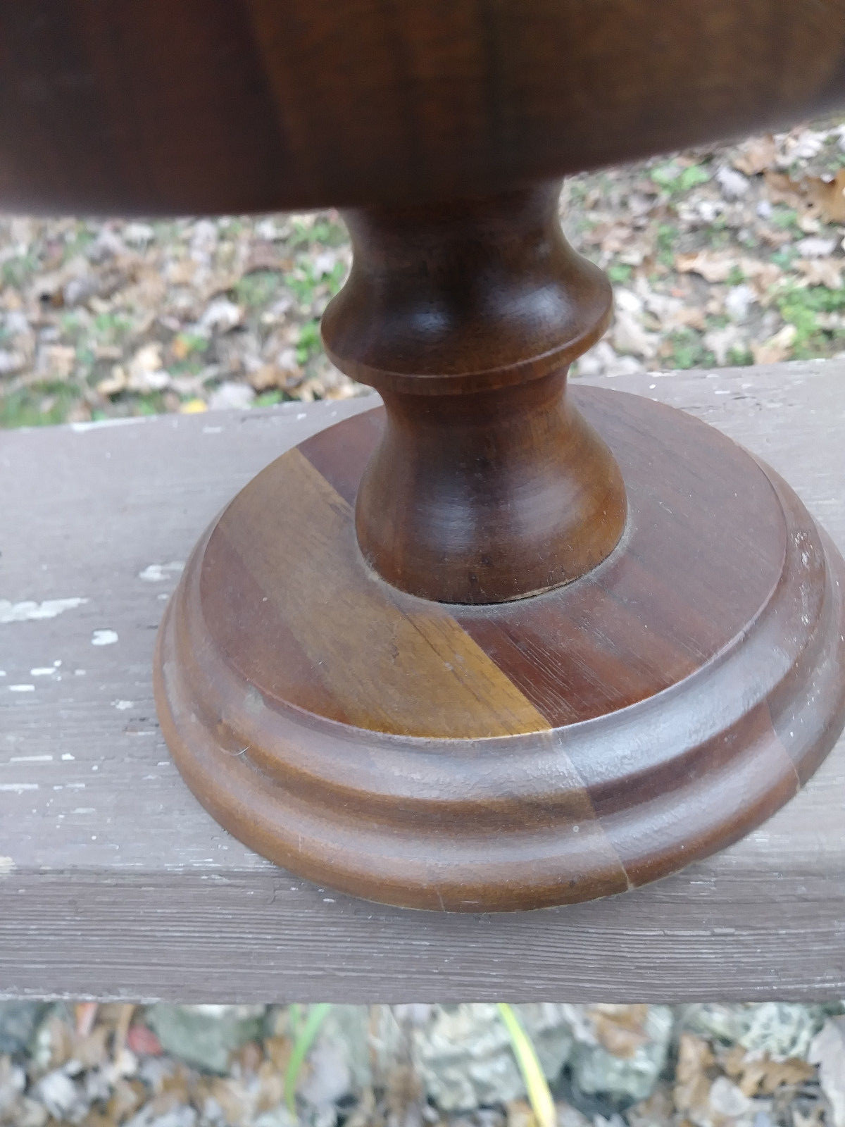 Vintage LEBANON SUPPLY CO. WALNUT PEDESTAL BOWL 1027 American Mid Century Modern