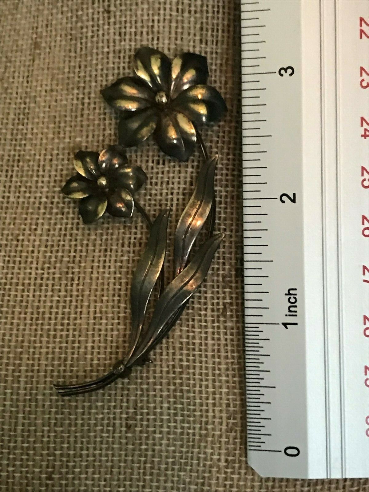 Vintage Sterling Silver Floral Pin