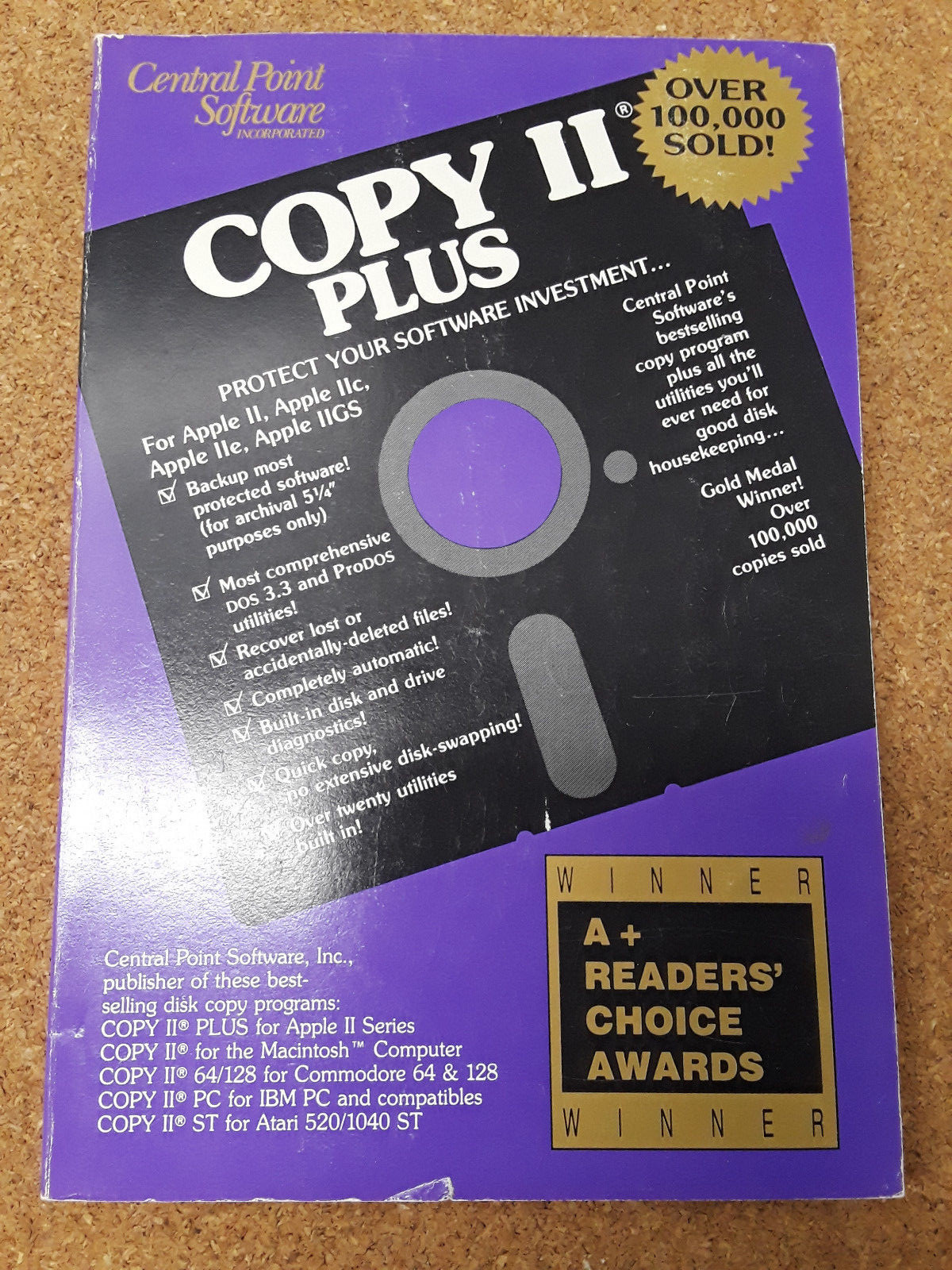 Central Point Software Copy II Plus 7.4 for the Apple II // 2 5.25