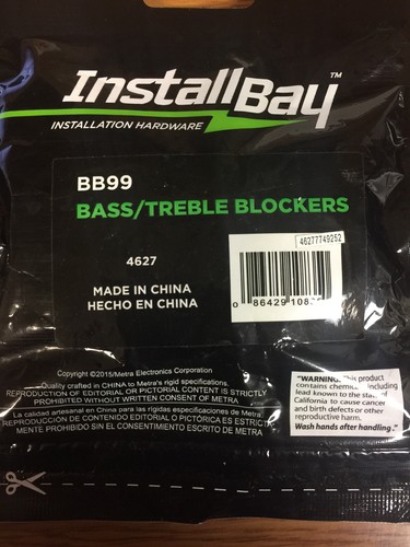 Install Bay BB99 Bass/Treble Blockers, Non-Polar 10% for 5.25
