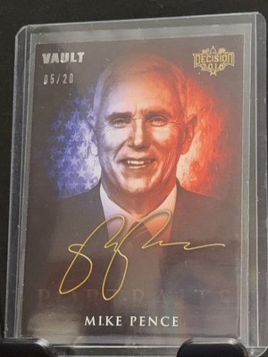 Decision 2016 Portraits CP65 Mike Pence Autograph Vault 05/20 Trading Card 2017