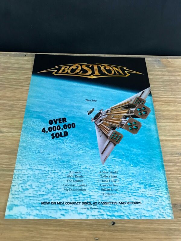1987 VINTAGE 8X11 ALBUM PROMO PRINT AD FOR BOSTON THIRD STAGE 4 MILLION SOLD!