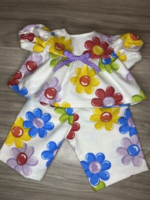 16 -18  Cabbage Patch Kids Bright Daisy Flowers Flannel Pajamas Pjs CPK Clothes