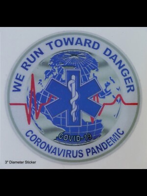 CORONA EMS EMT PANDEMIC 3 INCH REFLECTIVE DECAL