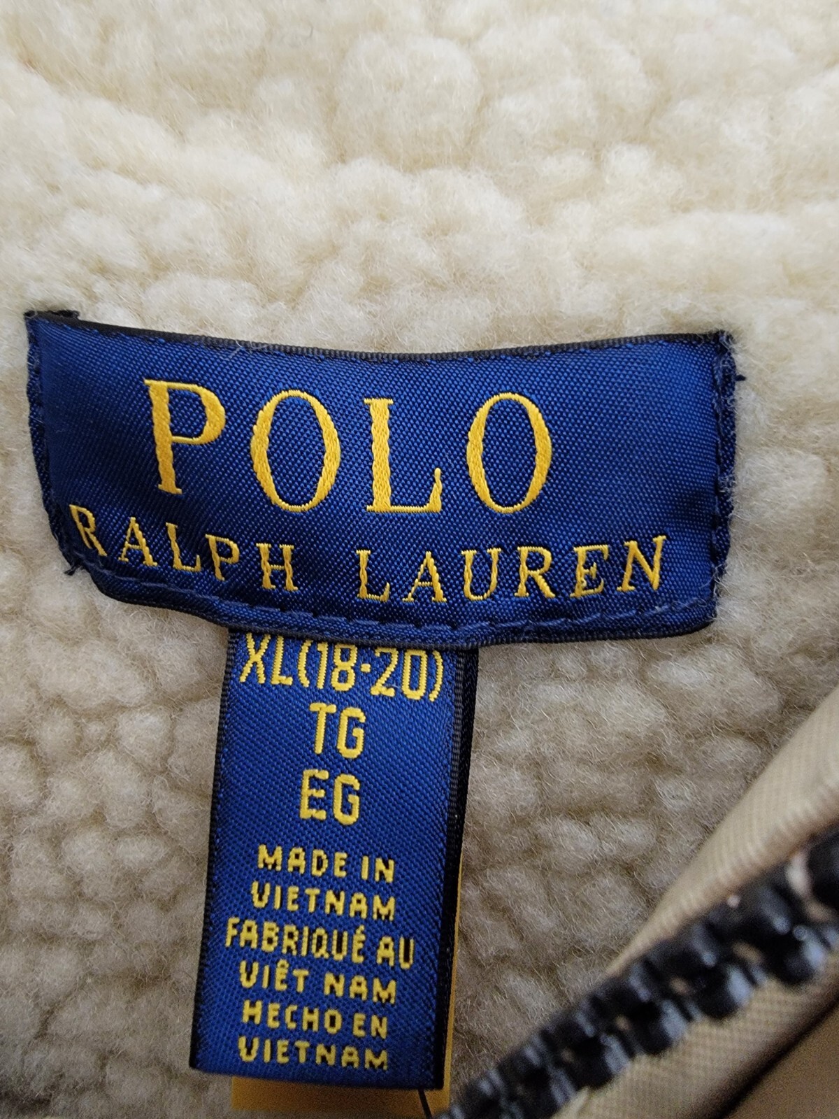 Polo Ralph Lauren Artificial-fur-Trim Down Parka Jacket Boys XL 18-20 Khaki Snap - Picture 10 of 18
