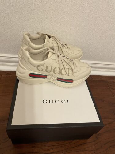 Men's Rhyton Gucci logo leather sneaker | eBay Men's Rhyton Gucci logo leather sneaker | eBay