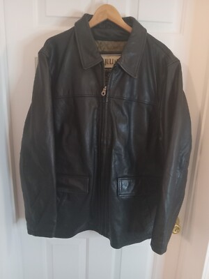 WILSON LEATHER M JULIAN   MOTORCYCLE BIKER Black JACKET COAT SZ Large Heavy