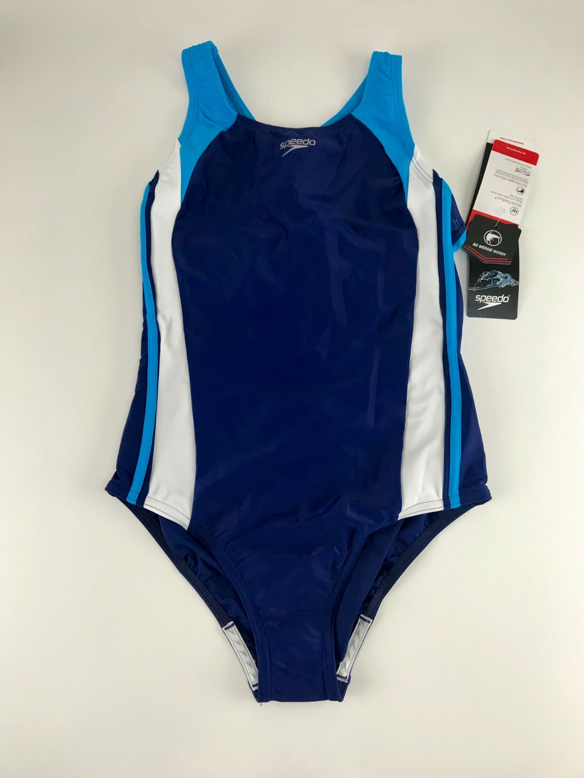 Speedo Big Kid Girls Solid Infinity Splice One Piece