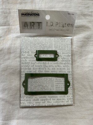 Creative Imaginations I. D. Plates Green New in Package