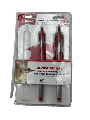 2-Piece Diablo DAG1900-S3 Auger Bit Set *MISING ONE PIECE*