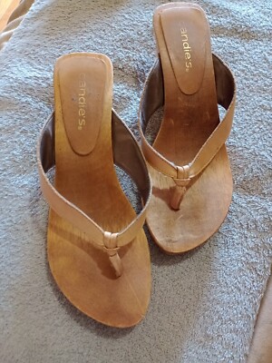 Vintage Candies Wooden Heels Leather  Brazil Made Size 8 M