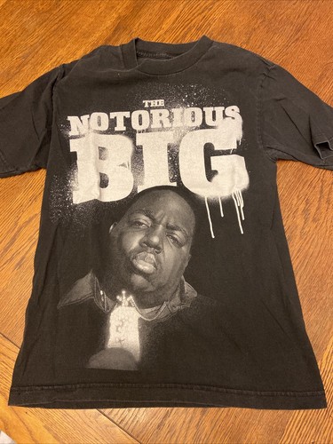 トップス 90s-00s notorious b.i.g printed T-Shirt Vintage 90's the Notorious Big Rapper Black T Shirt Xlarge