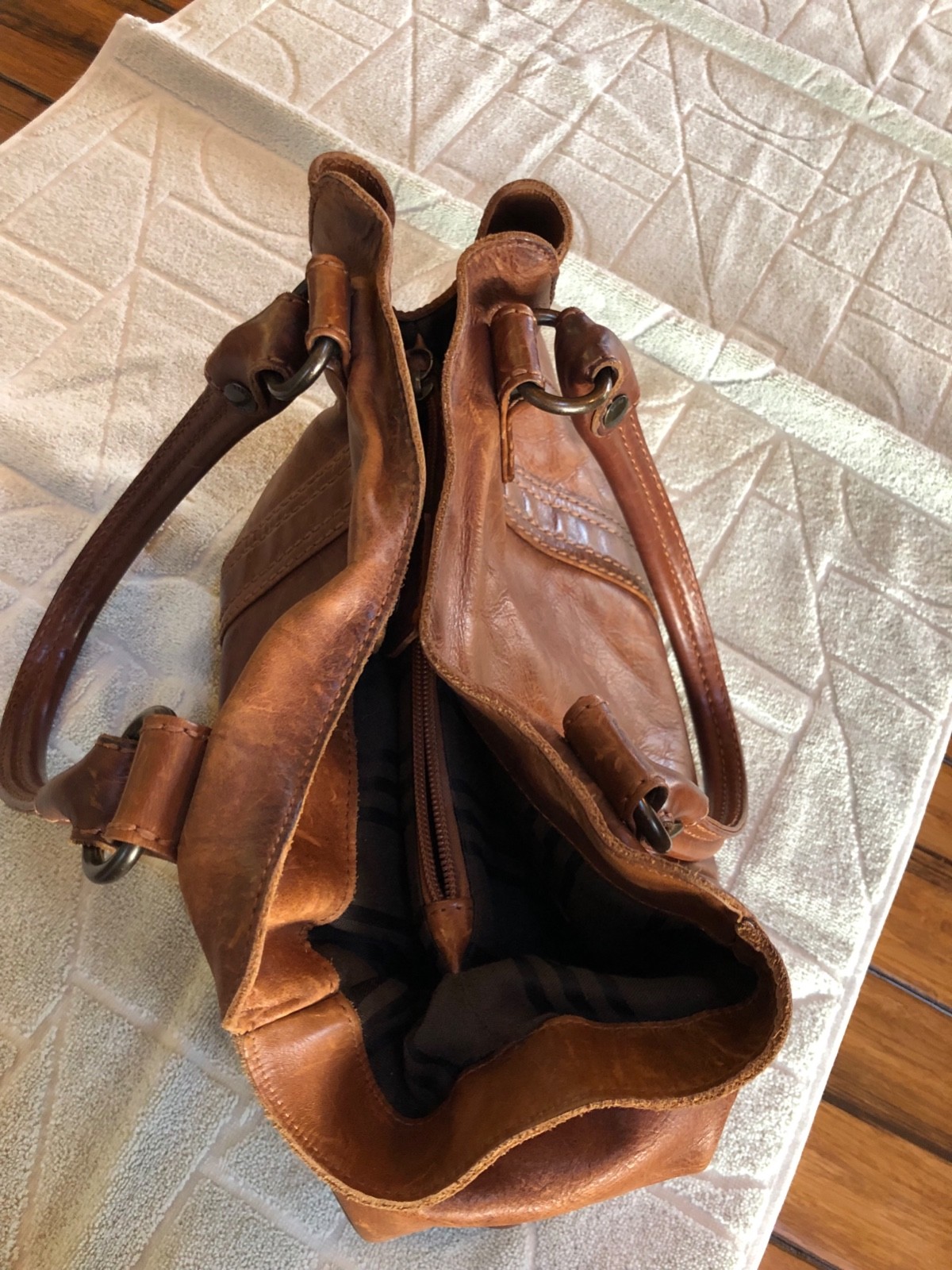 Frye Handbag Melissa Tote Cognac Pre-Owned