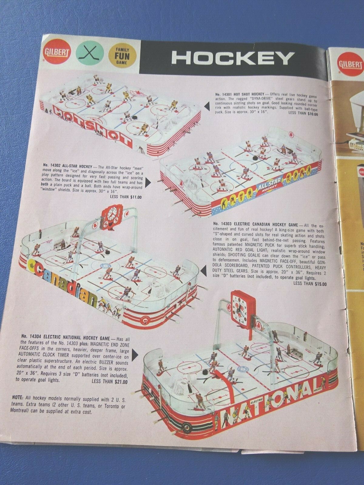 1963 Gilbert Toys Catalog, Table Hockey Games, Dinky, Auto-Rama, Erector Set