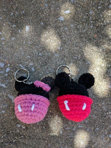 Mickey and Minnie Crochet  key chain Handmade