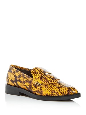 

REBECCA MINKOFF Женские желтые кожаные лоферы Snake-Pacey Slip On, Желтый, F19630663E
