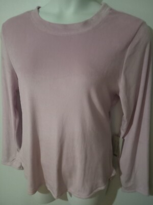 Womens XL Climate Right Cuddl Duds Purple Lavender Velour Top Long Sleeve 