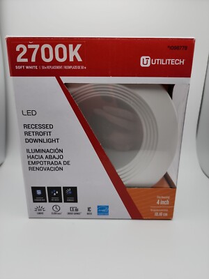 Utilitech 50-Watt Equivalent White Dimmable Recessed Downlight (4-in)