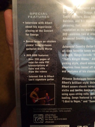 ALBERT LEE - COUNTRY BOY GUITAR LESSON sealed new DVD alfreds artist series LOOK