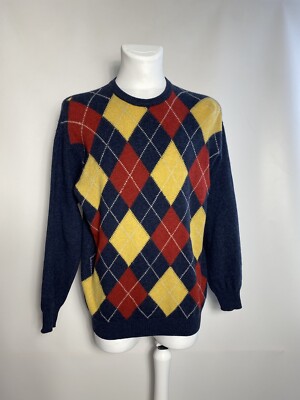 Gran Sasso Cashmere Wool Men's Sweater Size M Multicolor Made in Italy
