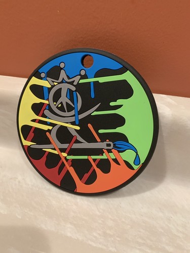 Scotty Cameron Black Peace Surfer Paint Splash Putting Disk Disc Bag Tag