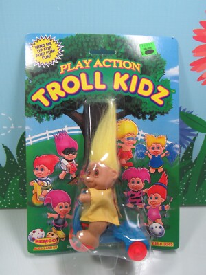 1992 TRICYCLER TROLL TOY (TC) - 4'''' Russ/REMCO Troll Doll - NEW ON CARD
