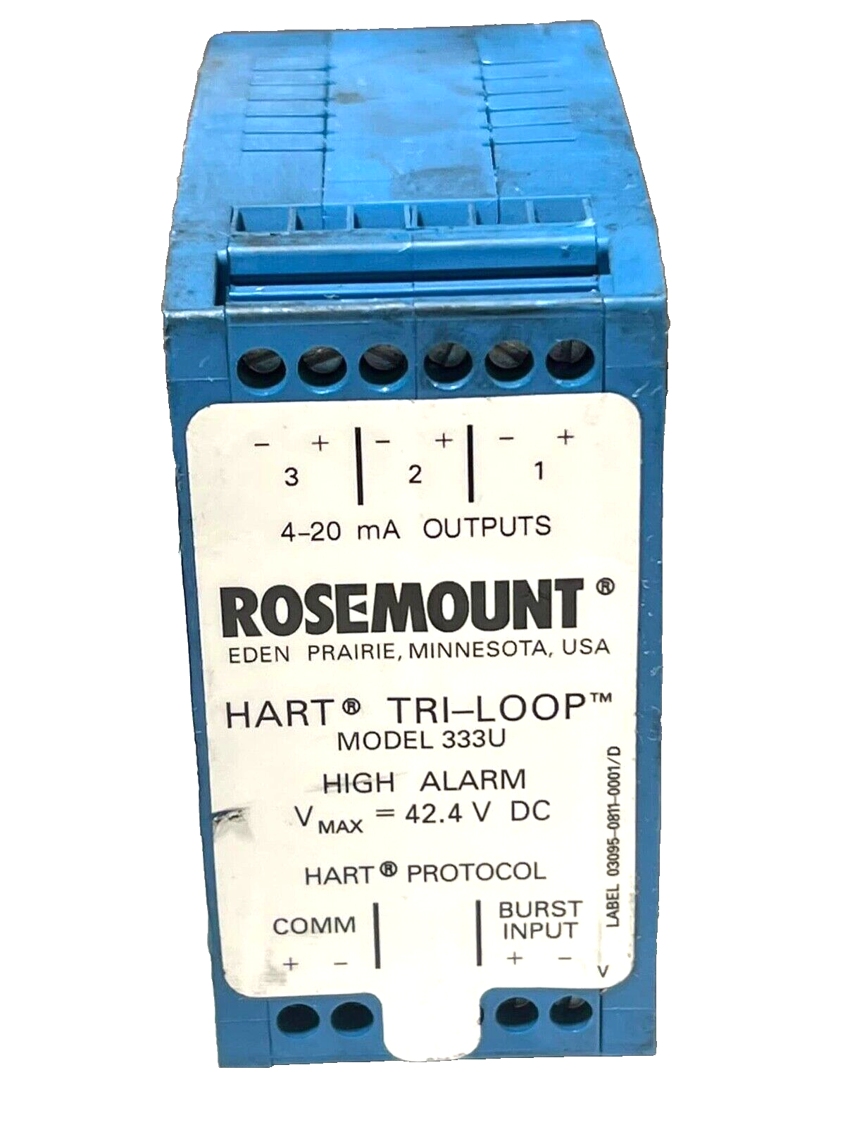 Rosemount Model 333U HART Tri-Loop High Alarm USED.