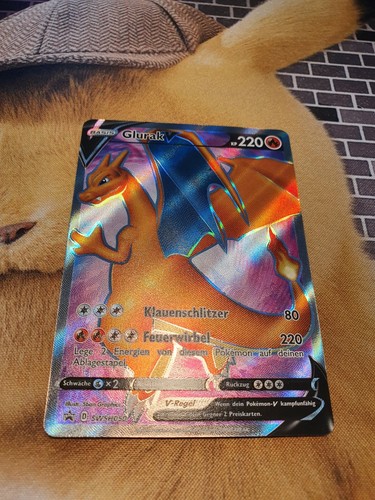 Pokemon Karte Glurak Charizard V Fullart Weg des Champs Promo SWSH050