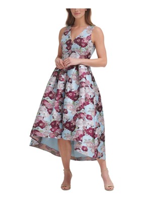 

ELIZA J Женское голубое жаккардовое вечернее платье без рукавов Hi-Lo, Light blue