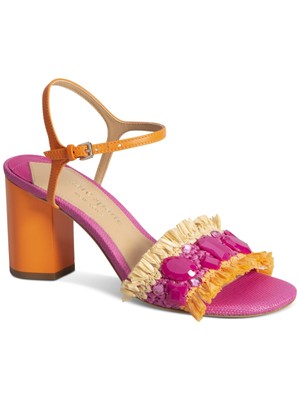 Женские розовые босоножки на каблуке EBora Bora с бахромой KATE SPADE NEW YORK 7,5 B