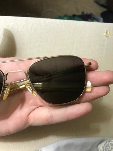 Vintage Vietnam Era American Optical AO-1/10-12K-GF-5-1/2 Aviator Sunglasses
