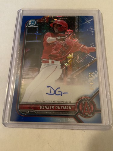 デ・グズマン 2022 Bowman Chrome Mega Denzer Guzman Blue Auto 74/150 | eBay